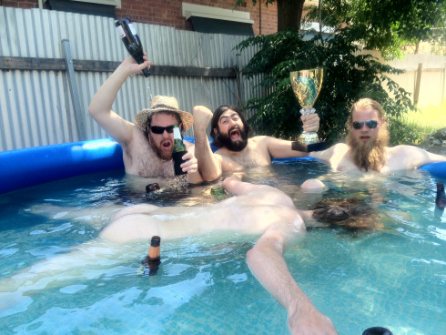 The Beards in the pool